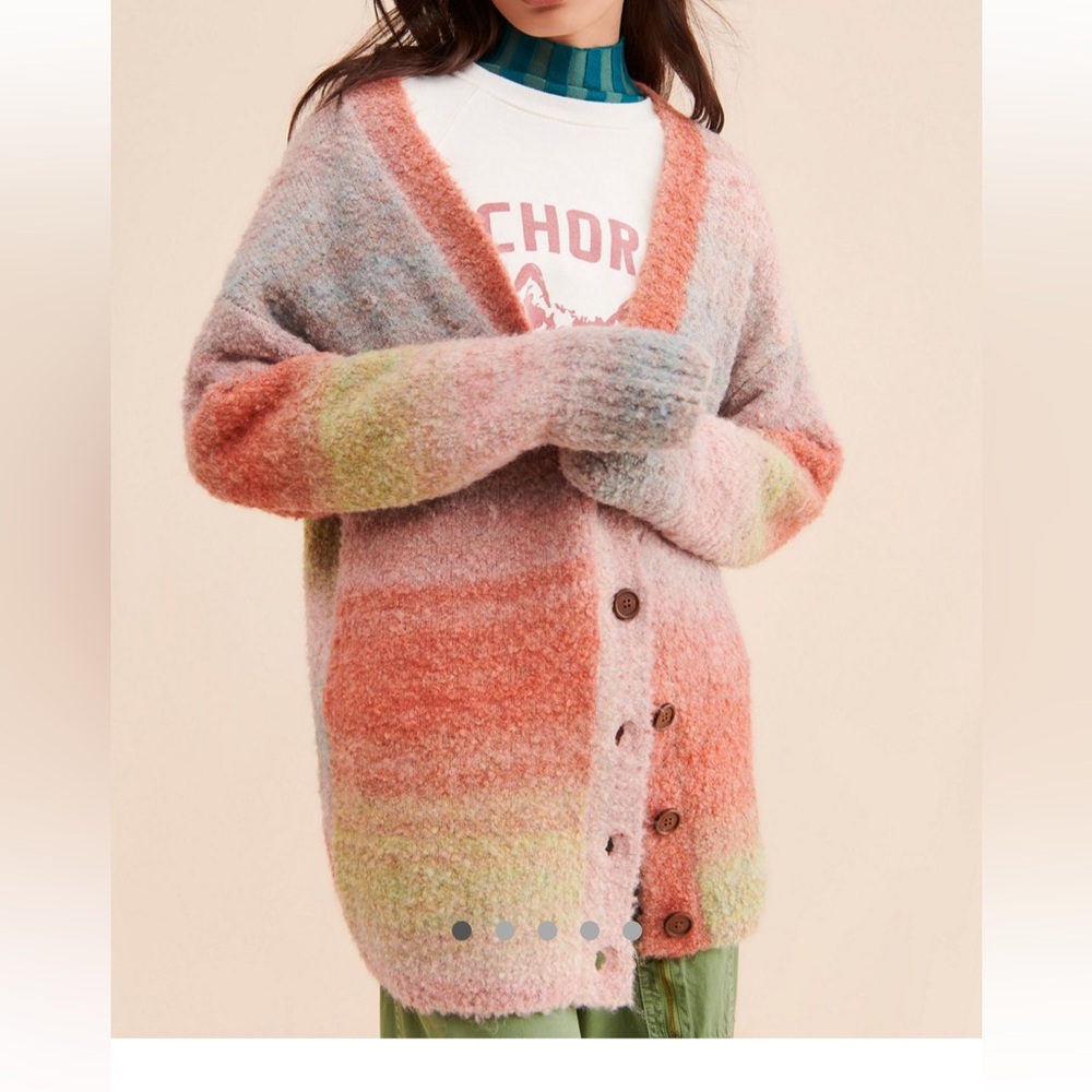 Free People Find Me Now Dusty Knit Oversized Cardigan